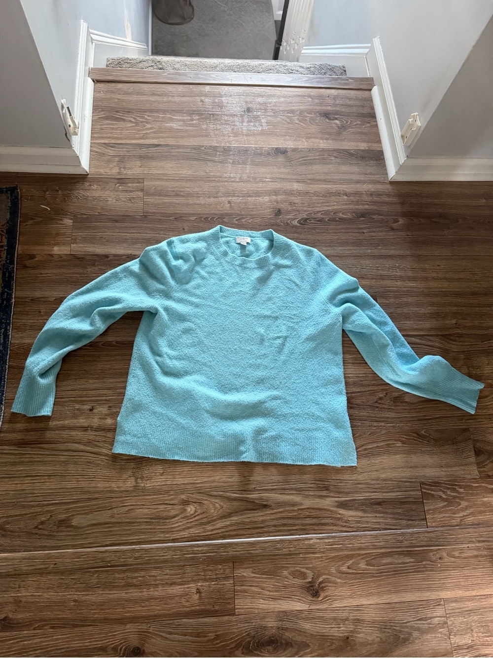 J.Crew Extra Soft Aqua Blue Sweater XL Coastal Preppy Relaxed Pullover